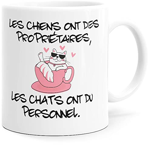 Luigi Collection Mug Humour Chat Chien Tasse Message drôle Animaux. Idée Cadeau Original Amis Couple Enfant Collègue Frère Sœur pour Anniversaire Noël Céramique. Souriez dès le Réveil.