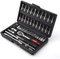 SOSPIRO 46 Piece 1/4 inch Socket Wrench Set Metric Tool Kit with Wrench Handle Chrome Vanadium Ratchet Screwdriver Socket Set for Car Motorcycle Repair