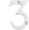 Nutfield Hardware 3 Inch / 75mm House Numbers Polished Chrome Door Numbers Screw Fixed Mailbox Office Hotel House Door Number 3 with Mounting Screws for Walls, Doors, and Gates