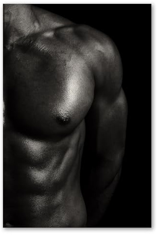 Postereck - 2683 - Sexy Mann, Sixpack Muskeln Erotik Nackt Sport - Erotisch Sexy Nackt Wandposter Fotoposter Bilder Wandbild Wandbilder - Leinwand - 60,0 cm x 40,0 cm
