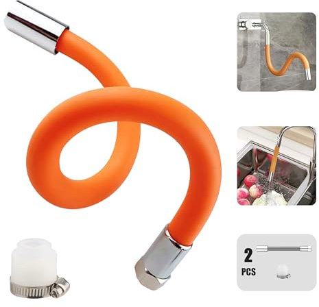 Tubo de extensión de grifo, manguera extensora giratoria de 360 grados, tubo de grifo de agua flexible/moldeable, boca espumosa a prueba de salpicaduras, herramienta de cocina/baño/jardín, conector