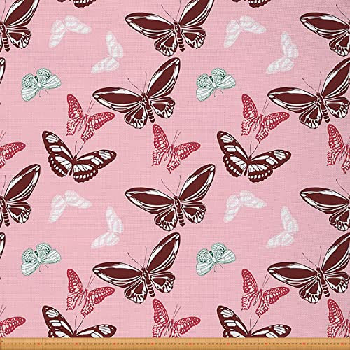 Bunter Schmetterlings Polsterstoff Ckunstoon Schmetterlings Stoff Meterware Wilde Fliegende Tiere Dekostoff Niedlicher Ckunstoon Stoff für Mädchen DIY Kunst Drinnen Draußen Stoff 276 x 150 (HxB)