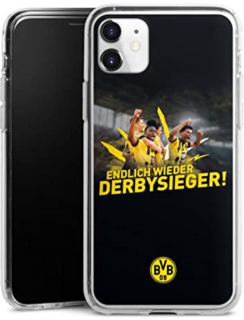 Silikon Hülle kompatibel mit Apple iPhone 11 Case transparent Handyhülle BVB Fußball Borussia Dortmund