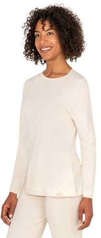 Body4Real Womens Long Sleeve 100% Organic Cotton Chemical-Free White Breathable Hypoallegenic Eco-Friendly