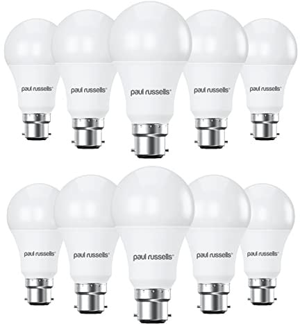 paul russells LED GLS - Dimmable Bayonet Light, 14W 1521 Lumens B22 A70 LED Bulbs, 100w Equivalent, 2700K Warm White, Dimmer Standard BC Energy Saving Ceiling Lightbulbs, Pack of 10