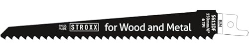 STROXX Säbelsägeblätter für Metall/Holz/Kunststoff/Plastik-150mm bis 225mm-Reciprosäge Sägeblätter-Kompatibel mit gängigen Sägen, Bosch Säbelsägeblatt (25x S611DF <100MM 150X1,25MM FÜR METALL/HOLZ)
