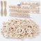 RUBY 416 Stück Holzperlen Makramee Set Holzringe zum Basteln Holzkugeln mit Loch Kit Enthält 372 Holzperlen Natur,42 Holzringe Makramee Zubehör für DIY Schmuck Herstellung