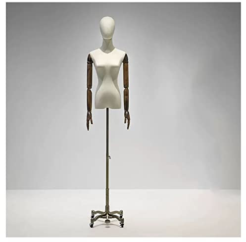 TOYPEX Mannequins Professionelle, Leicht zu Bewegende Weibliche Schaufensterpuppe Mit Goldenen Rollen Mit Anti-Antiken-Arm für: Shop-Display (Color : S, Size : B)