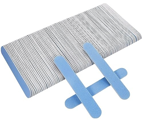Mini Nail Files Bulk (100 Pcs), Double Sided Emery Board Nail File for Nature Nails, Manicure Tool Set Disposable Colorful Nail File for Home Salon Use Travel Size Men Women Kids Wood Board