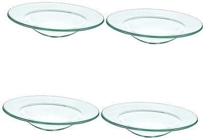 Artibetter Rundes Glas 4 Stück Glasschale Ölwärmer Wachsschmelzkerzenwärmer Runde Glasschale Kerzenwärmer Rundes Serviertablett Kerzenwärmer Wachsaufbewahrungsplatten Heizschale