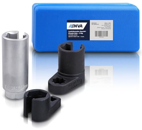 ENVA Lambdasonden Spezial Einsatz Satz 3TLG. Stecknüsse 10-12,5mm 3/8“ & 1/2 Praktisches Set für verkabelte Temperatursensoren und mehr