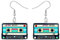 DALANE Acryl Fun Vintage Radio Kassette Ohrringe Retro Schmuck für Frauen Mädchen 80er 90er Jahre Nostalgie Geschenke (Blau)