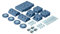 Modu. Modell 34 TLG. Baukasten Starter-Set Playsystem Dreamer von 0-6 Jahren - Deep Blue/Sky Blue