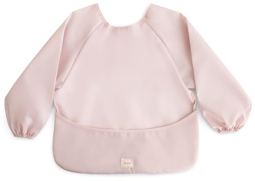 mushie Ärmellätzchen Baby Langarm | Wasserdichtes Lätzchen mit Ärmeln für Kleinkinder | Verstellbare Passform für 6-24 Monate | Farbe: Blush