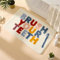 Freyamy TPR rutschfest Badteppich für Kinder,Weicher Plüsch Mikrofaser Badezimmermatte Super-saugstark Kurzer Plüschteppich,Brush Your Teeth Badematte,Waschbar für Küche Fußmatte(50x80CM)