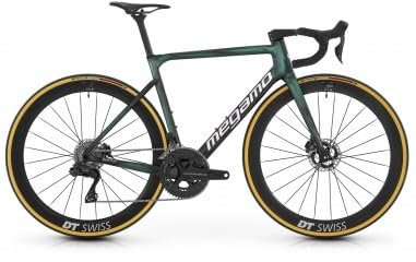 Megamo Rennrad Pulse Elite 03 SH12 Disk Carbon Ultegra Di2 12 V mit Powermeter + Carbon-Räder 2024 – Grün, Größe M