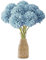 Wekuw Kunstblumen, 12 Stück Künstliche Hortensie Blumen Seide Pompon Chrysantheme Kugel Blumen Deco Hortensien Künstliche Pflanzen Unechte Blumen, für Hochzeits Deco, Heimdeko, Büro (Blau)