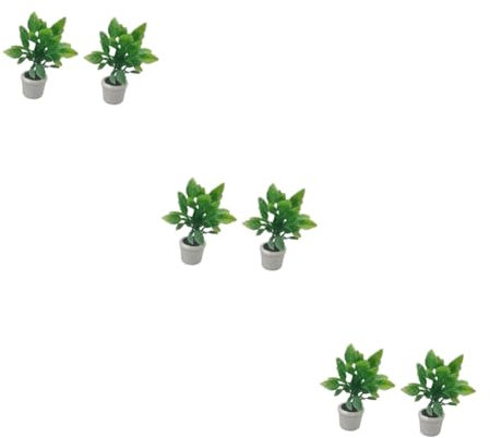 Abaodam 6 STK Minigrüne Topfpflanze gefälschter Bonsai-Baum grüne Pflanzen kunstpflanze künstliche Pflanzen Anlage simulierter Bonsai Mini-Simulationsbonsai Schreibtisch Zubehör Ornamente