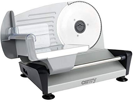 Affettatrice Elettrica Professionale da Casa, Diametro 19 cm, 150 W, Lama e Base in Acciaio Inossidabile, Spessore Max 15 mm, Blocco di sicurezza, Multifunzione, Universale e Facile da Pulire