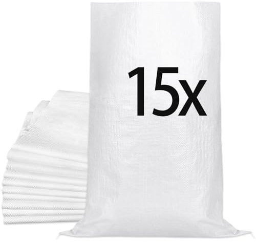 MAILEKT 15 Stück Gewebesack, Bauschuttsäcke 100X60cm, Gartenabfallsack Stabil Mehrzwecksack Transportsack für Verpacken, Gartenarbeit, Gemüse, Sand, Bauschutt