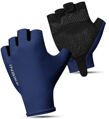 INBIKE Guanti da ciclismo su strada Guanti MTB estivi guanti da ciclismo guanti da palestra traspiranti assorbimento degli urti antiscivolo per uomini e donne blu, XL