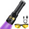 ALONEFIRE SV104 365nm UV-Taschenlampe, 12 W, leistungsstarkes Schwarzlicht, USB C, wiederaufladbares Schwarzlicht für Haustierurin-Detektor, Skorpion, Harz, Bettwanzen, Angeln mit UV-Schutzbrille