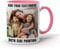EKAM Personalised Mug Text Photo Printed Collage Design Logo Custom Cup 11oz, Birthday Christmas Novelty Present Gift for Mum Dad Friend Sister Brother Grandparents (Pink)