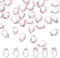 PATIKIL Tropfen Kristall Tschechische Glas Perlen 50Stk Böhmen Kristall Perlen Vielseitig Klar Regentropfen Kristall Perlen für Mosaike Basteln Schmuck Herstellen Klar Rosa 6x9mm