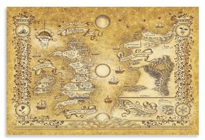 Generisch Acotar Map The Court of Thorns And Roses Kunstposter, dekoratives Gemälde, Leinwand, Wandkunst, Wohnzimmer-Dekor-Poster, 20 x 30 cm