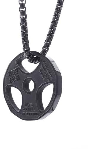 IOETSEUT Herrenkette, modisch und personalisiert Personalisierte Fitness Halskette Hantelscheibe Hantel Anhänger für Männer Charme Bodybuilding Schmuck Schmuck Geschenk