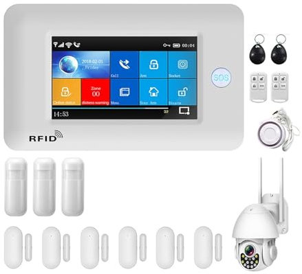 Sistema De Alarma TUYA, Alarma Inalámbrica For El Hogar, WIFI, Alarmas De Seguridad For El Hogar, GSM, Antirrobo, Aplicación Remota, Funciona Con Control(K)