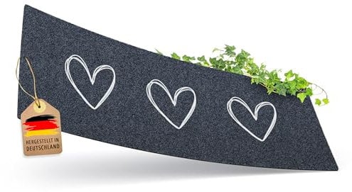 ElbFuchs Schuhparkplatz Fußmatte 100x35cm Grau 3 Herze I Waschbar & rutschfest, Hochwertige Schuhmatte für Innen- und Außenbereich I Ideal als Schuhablage & Schmutzfangmatte für Flur und Eingang
