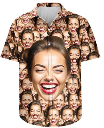 Personalised T Shirt UK Men Women Funny Personalised T Shirt All Over Face Print Top Tee Gift for Him Her