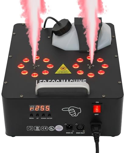 2000W Nebelmaschine, 16 Farbigen LED Licht, Passend für Halloween, Weihnachten, Hochzeitsfeiern & Bühnenauftritte usw