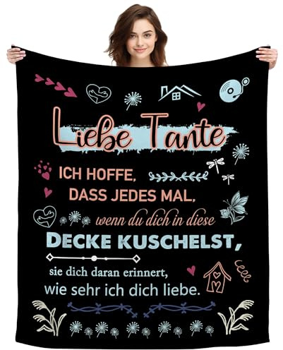 Original Geschenk Tante Ich Hoffe Dass Jedes Mal Wenn Du Dich In Diese Decke Kuschelst Sie Dich Daran Erinnert Wie Sehr Ich Dich Liebe Kuscheldecke Dekoratives von Nichte oder Neffe (Liebe Tante-B)