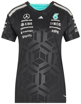 adidas Women's Mercedes - AMG Petronas Formula 1 Team Driver Jersey, Black, L