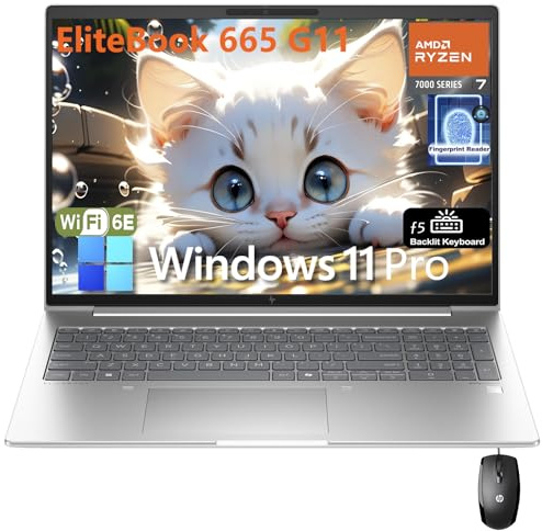 HP Elitebook 665 G11 16 FHD+ Business Laptop Computer, Octa-Core AMD Ryzen 7 7735U 32GB DDR5 RAM, 1TB PCIe SSD Backlit KB, Windows 11 silver (Renewed)