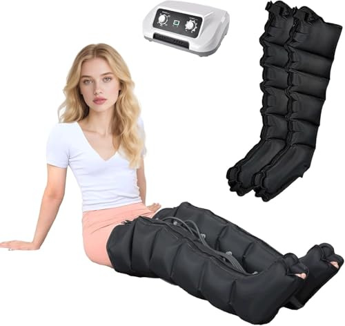 Beinmassagegerät XXL für Lipödem und Lymphdrainage - 6-Kammer Luftdruck-System mit Oberschenkel- und Wadenmassage
