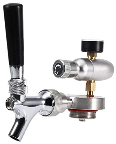 Sustvita Kit de dispensador de cerveza Mini Keg, grifo de cerveza de acero inoxidable con inyector de CO2, dispensador de toque para 2L / 3.6L / 4L Mini Keg Beer Growler