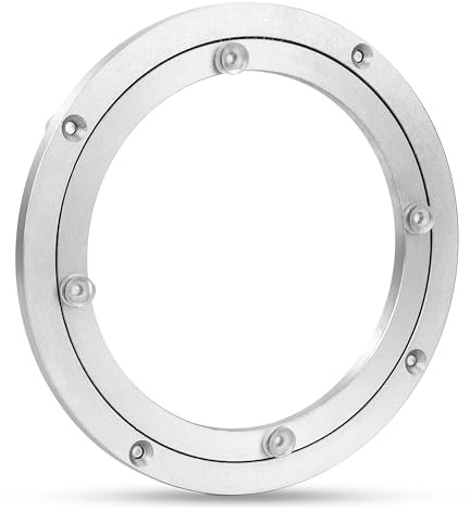 Cuscinetto per Giradischi in Lega di Alluminio Vassoio Girevole in Alluminio Cuscinetto Rotante di 360 Gradi per Tavolo da Pranzo Torte Monitor TV (8 Inch)