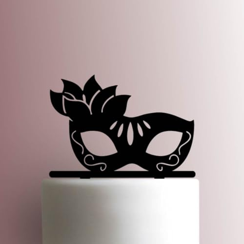Masquerade Mask Acrylic Cake Topper 3mm Thick Premium Laser Cut Cake Decoration for Birthday, Wedding, Baby Shower & Party Cakes Durable Reusable
