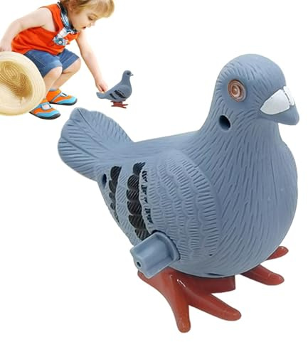 Pigeon Toy - 12cm (1 Piece) Realistic Hopping Bird, Creative Jumping Animal Figure | Fun Interactive Clockwork Bouncy Toy For Children's Birthday Party Favors And Playtime