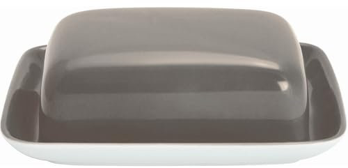 KAHLA Pronto Colore Butterdose, eckig warm gray|taupe Butterdose aus Porzellan