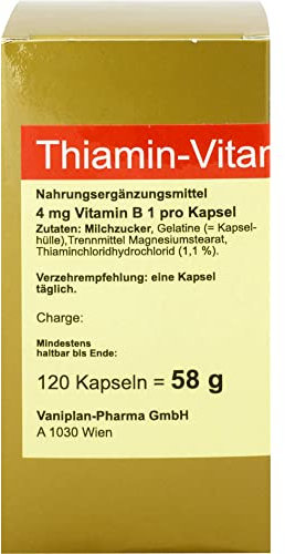 THIAMIN Kapseln Vitamin B1 120 St
