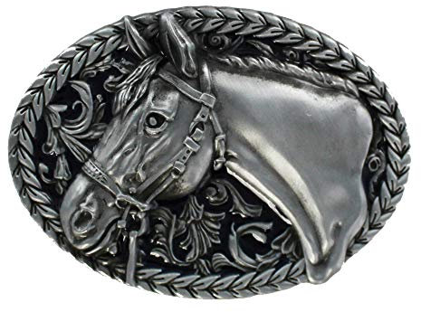 eeddoo® Gürtelschnalle - Pferd (Buckle für Wechselgürtel für Damen und Herren | Belt Frauen Männer Oldschool Rockabilly Metall Gothic Wave Rock Biker Western Trucker Casino Skull)