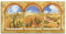 ARTLAND Wanddeko Leinwand Bilder Wandbild 100x50 cm Fensterblick Fenster Toskana Landschaft Italien Torbogen Aussicht S7WW
