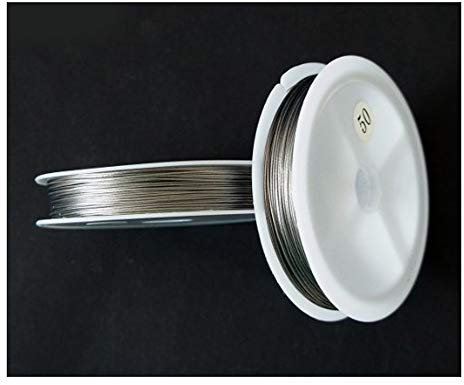 Hand® feiner Draht für Perlenarbeiten, fingerfreundlich, kunststoffbeschichtet, eisiges Silber, 2 Rollen, silber, 0.3mm