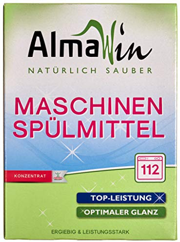 AlmaWin Spülmaschinen Pulver mit Powerformel für strahlend sauberes Geschirr [2,8kg - 112 Anwendungen] - Kraftvolles Geschirrspülmittel Pulver - Ohne Phosphate, Öko & vegan