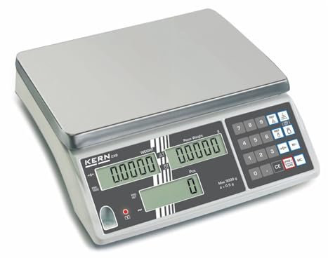 KERN Zählwaage - Einsteigermodell ins Profi-Zählen, 3 kg Wägebereich, 1 g Ablesbarkeit, 1 g Reproduzierbarkeit, 2 g Linearität