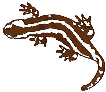 ARTTEC Salamander, Gecko, Eidechse (Edelrost-Deko) - hochwertige Gartendeko aus Metall - Rost Deko für Garten, Balkon & Terasse - Metall Deko zum Aufstellen - Made in Germany